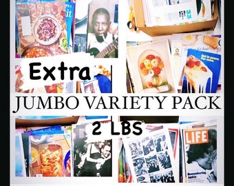 EXTRA JUMBO COllAGE PACKS: 2 lbs Cut Out Pages and Ephemera For collage and mixed media artists