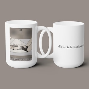 Caneca The Poet, caneca Taylor, carta de tarô Taylor, caneca Witchy, presentes Witchy, arte de carta de tarô, caneca de cerâmica 15oz