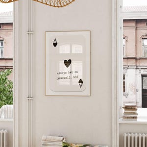 Trendy Playing Card Art Ace of Hearts Print, Daily Affirmation Poster, Dopamine Decor, Preppy Wall Art, Retro Wall Art, Motivational Art image 6