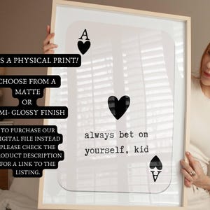 Trendy Playing Card Art Ace of Hearts Print, Daily Affirmation Poster, Dopamine Decor, Preppy Wall Art, Retro Wall Art, Motivational Art image 3