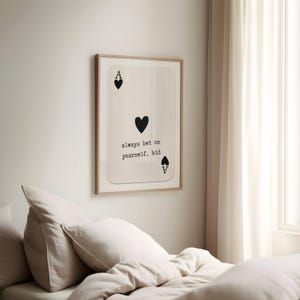 Trendy Playing Card Art Ace of Hearts Print, Daily Affirmation Poster, Dopamine Decor, Preppy Wall Art, Retro Wall Art, Motivational Art image 5