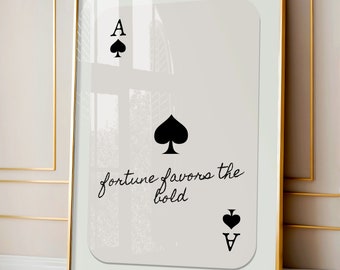 Trendy Retro Playing Card Art Print, Ace of Spades Print, Game Room Decor, Retro Text Poster, Ace Card Print, Dopamine Decor