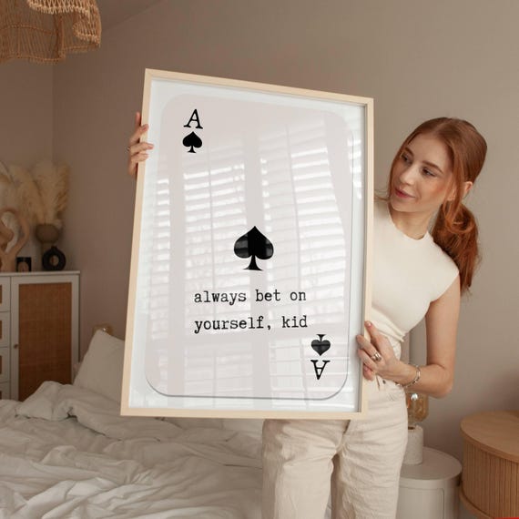 Trendy Playing Card Art, Ace of Spades Print, Daily Affirmation