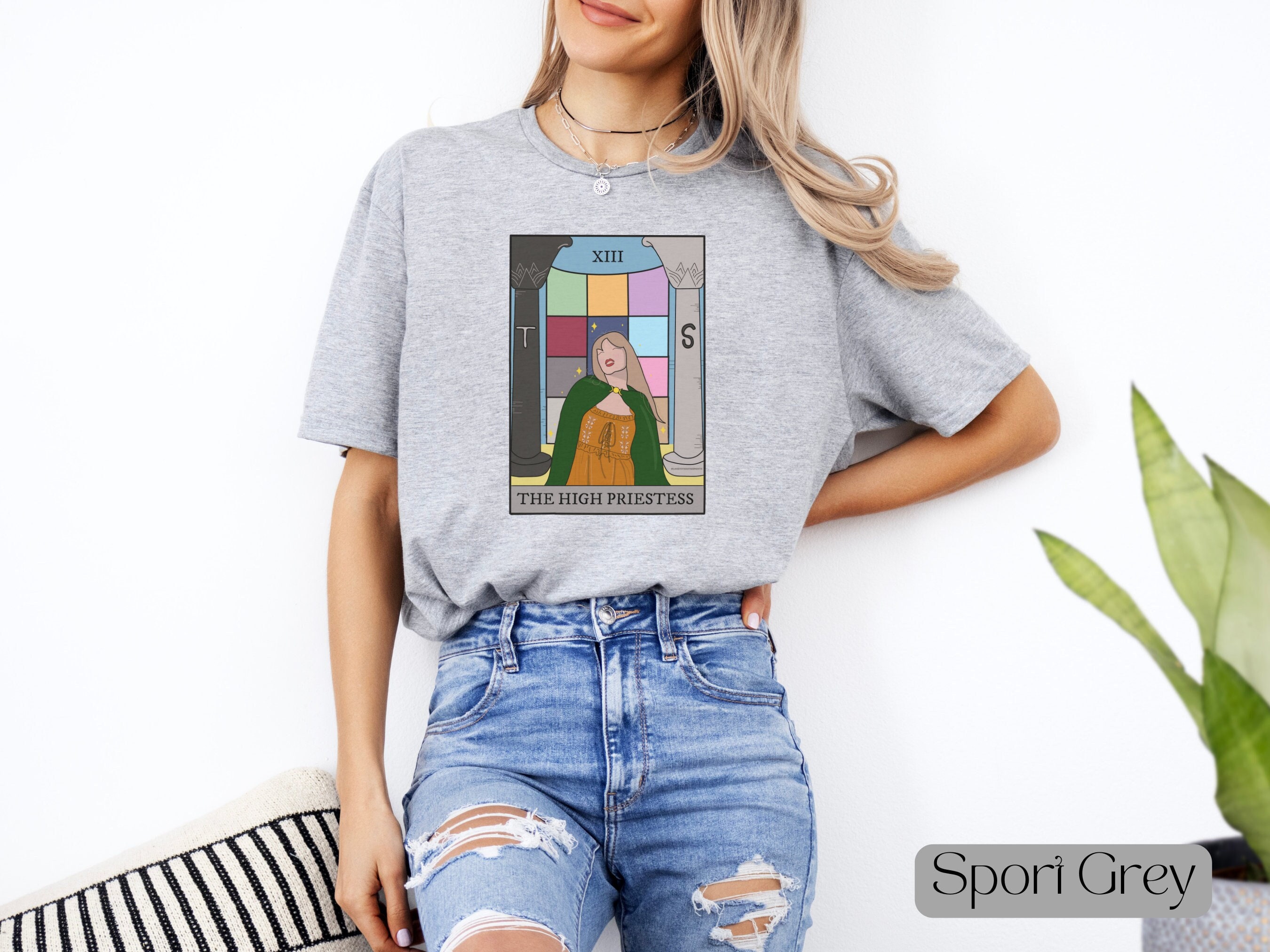 Taylor Tarot Card Witchy Shirt, The High Priestess Art, Unisex Softstyle TShirt