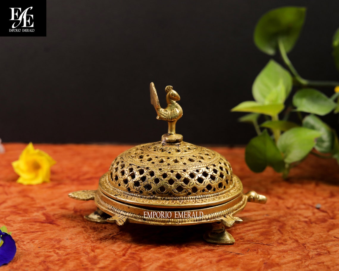 Brass Incense Holder Circular Round Incense Burner Brass Dhoop Etsy