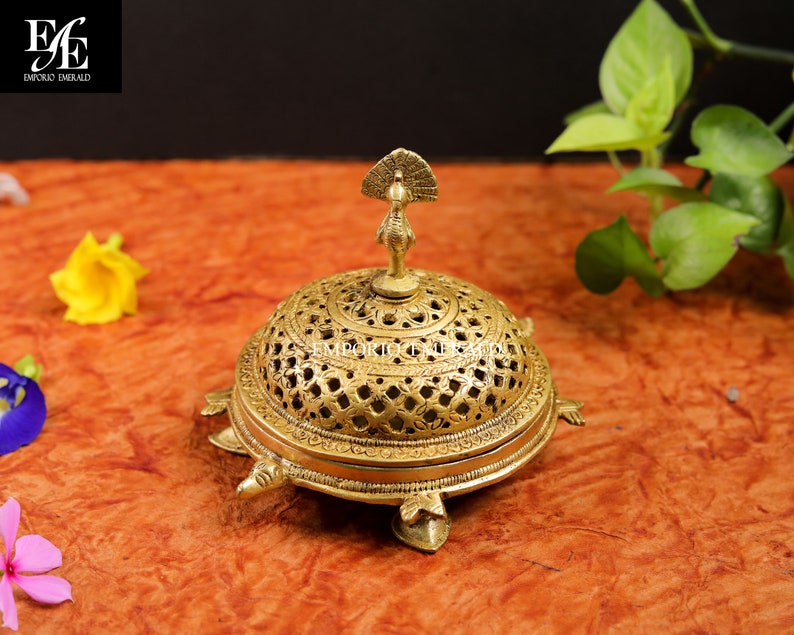Brass Incense Holder Circular Round Incense Burner Brass Dhoop Etsy