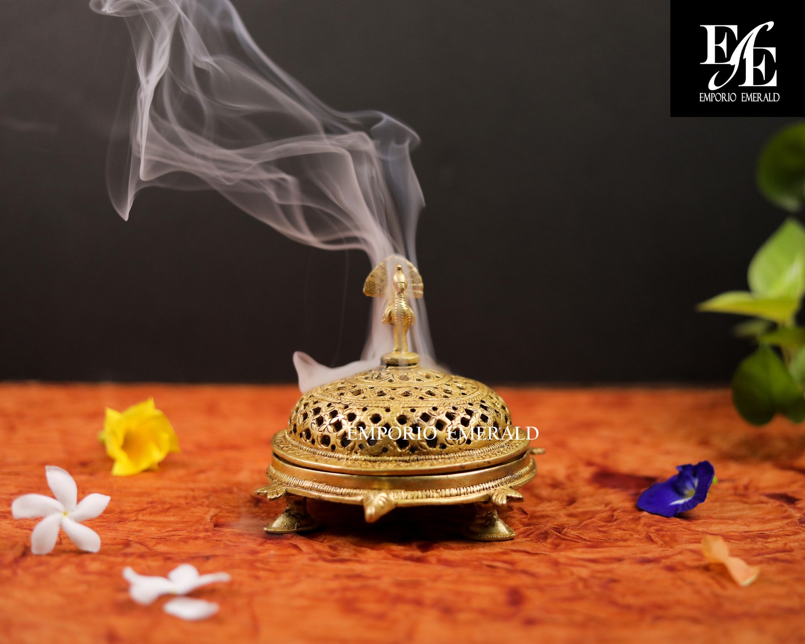 Brass Incense Holder Circular Round Incense Burner Brass Dhoop Etsy