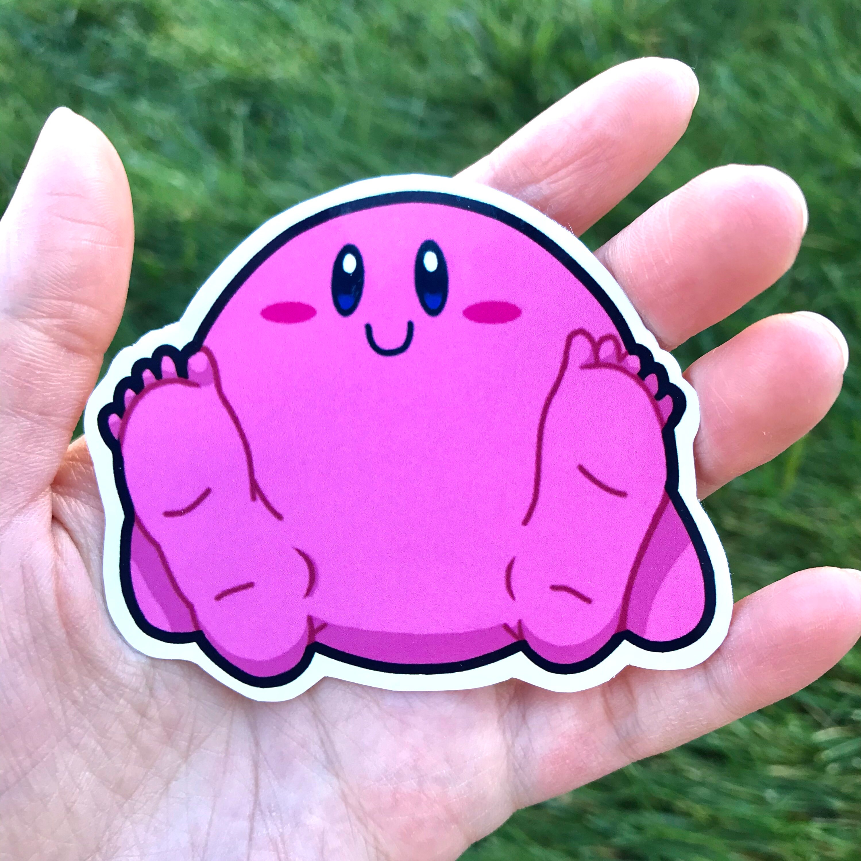 Kirby with Human Feet Meme Glossy Vinyl Sticker Etsy