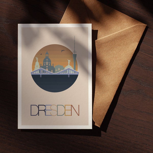 Postkarte mit Dresden-Motiv - Designkarte - Geschenkkarte - Kunstdruck - Dresden