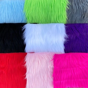 Eden BLACK Shaggy Long Pile Soft Faux Fur Fabric for Fursuit, Cosplay  Costume, Photo Prop, Trim, Throw Pillow, Crafts