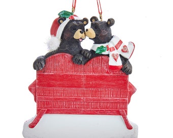 Adorable Bear Family in Sleigh Christmas Tree Ornament,Family Personalized Christmas Ornament,Holiday gift,Home Decor,Ornament set,Cute Gift
