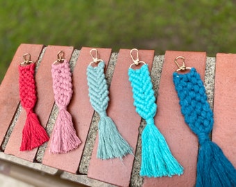 Handmade Macrame Keychain | Boho Party Favors | Fringe Keychain | Small Tassel | Mini Macrame | ASSORTED COLORS AVAILABLE | Gift for Her.