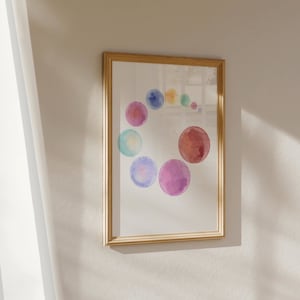 Cervical Dilation Chart Watercolor Art Print (Jewel Tones), Midwife Art, Midwife Gift, Doula Art, Doula Gift, Medical Wall Art
