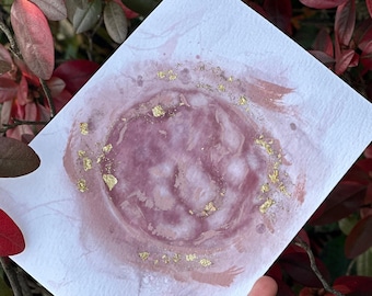 Custom Embryo Watercolor Painting with Gold Leaf | IVF Art, Keepsake Gift