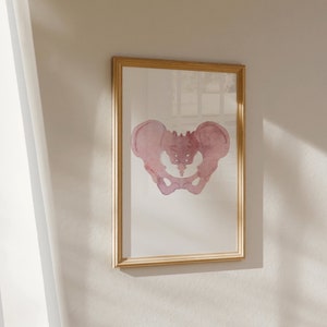 Watercolor Pelvis Art Print (Rose), OBGYN Art, Midwife and Doula Art, Pregnancy Art, Abstract Anatomy Art, Medical Art, Medical Illustration