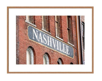 Nashville Print, Nashville Wall Art, Downtown Nashville Sign, Country Music Print, Nashville Architecture, Travel Photo, Black and White Art