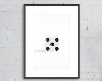 Game Room Decor, Dice Wall Art, Number 5, Dice Print, Board Game Print, Sports Football Jersey Number Print, Anniversary Number, Play Room