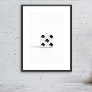 Game Room Decor, Dice Wall Art, Number 5, Dice Print, Board Game Print, Sports Football Jersey Number Print, Anniversary Number, Play Room image 1