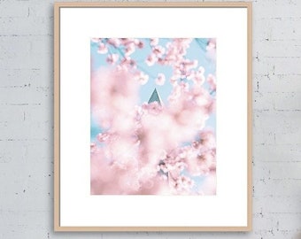 Travel Photo, Cherry Blossom Print, Spring Flower Print, Washington DC Photo, Cherry Blossom Photo, Washington DC Print, Pink Flower Decor