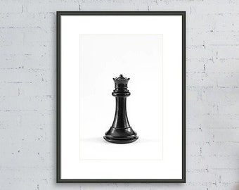 Board Game Wall Decor, Chess Piece Photograph, Queen Chess Piece Print, Game Room Print, Play Room Wall Art, Man Cave Art, Chess Lovers Gift