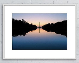 Washington DC Photo, Washington Monument Wall Art, Washington DC Print, DC Cityscape Print, National Mall Sunrise Art, Travel Photography