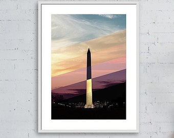 Washington DC Photo, Washington Monument Print, Cityscape Wall Art, Washington DC Print, DC Wall Art, Timeslice Wall Art, Travel Photography