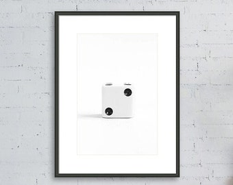 Black and White Wall Art, Dice Print, Game Room Wall Art, Number 2, Sports Jersey Number Gift, Game Room Print, Play Room Decor, Dice Art