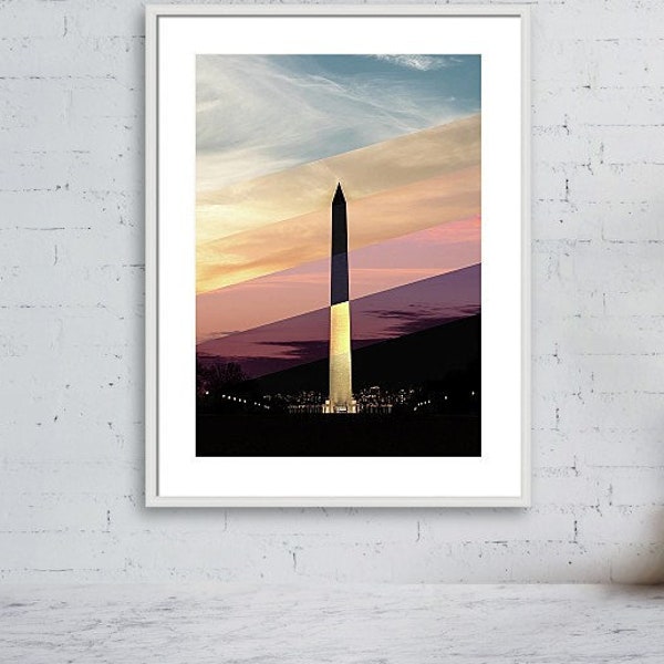 Washington DC Photo, Washington Monument Print, Cityscape Wall Art, Washington DC Print, DC Wall Art, Timeslice Wall Art, Travel Photography