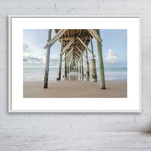 Beach Photo, North Carolina Coast Wall Art, Ocean Photography, Beach Pier Print, Topsail Island Print, Beach Home Decor, Ocean Sunrise Art