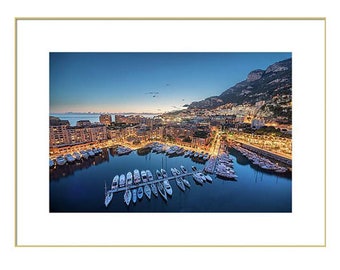 France Photography, Monaco Print, French Riviera Wall Art, South of France Port Print, Travel Photography, Cityscape Photo, Monaco Wall Art
