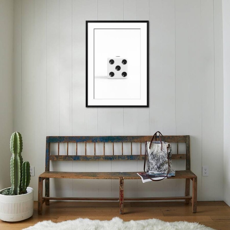 Game Room Decor, Dice Wall Art, Number 5, Dice Print, Board Game Print, Sports Football Jersey Number Print, Anniversary Number, Play Room image 5