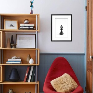 Black and White Chess Piece Print, Game Room Wall Art, Chess Wall Decor, Game Room Prints, Bishop Wall Art, Game Room Photo, Man Cave Print image 5