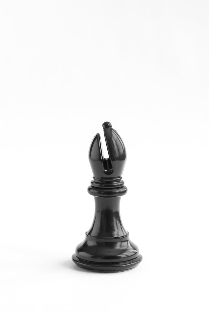 Black and White Chess Piece Print, Game Room Wall Art, Chess Wall Decor, Game Room Prints, Bishop Wall Art, Game Room Photo, Man Cave Print image 2