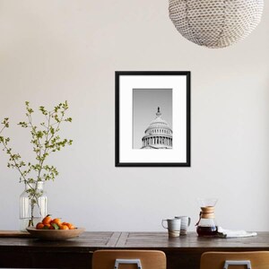 Black and White Washington DC Photo, Travel Photography, US Capitol Wall Art, Black and White Capitol Dome Print, Travel Prints, Cityscape image 7