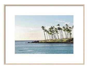 Hawaii Photography, Travel Photography, Hawaiian Print, Hawaiian Beach Wall Art, Big Island Lava Beach, Palm Tree Print, Hawaiian Coast Art