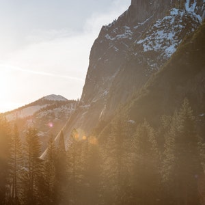 Nature Photography, Yosemite National Park Print, Travel Wall Art, California Print, Mountain Wall Art, Mountain Print, Yosemite Valley Sun image 2