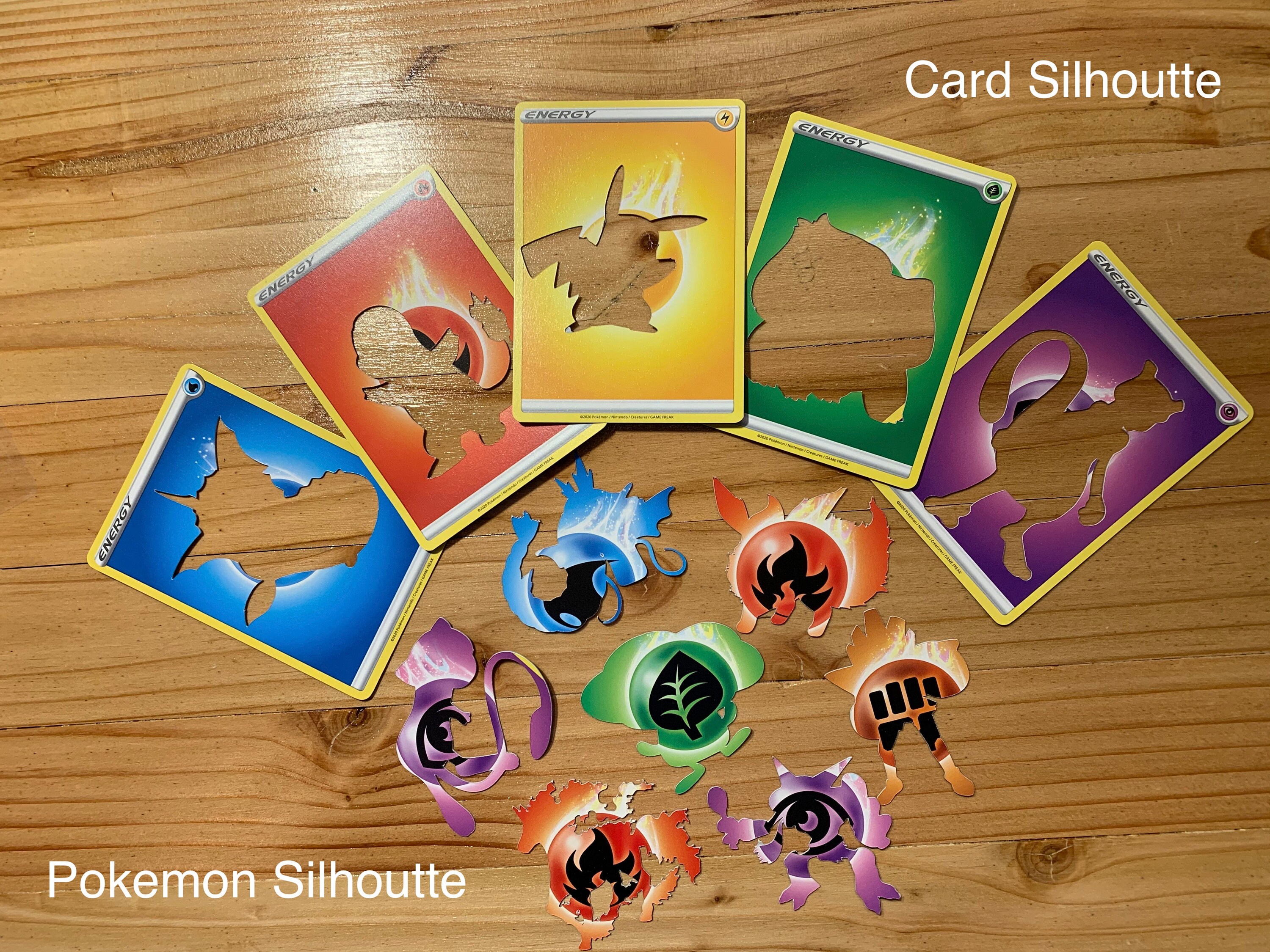 Pokemon Card Cut Out Energy Cards Cut Out Silhouette | Etsy