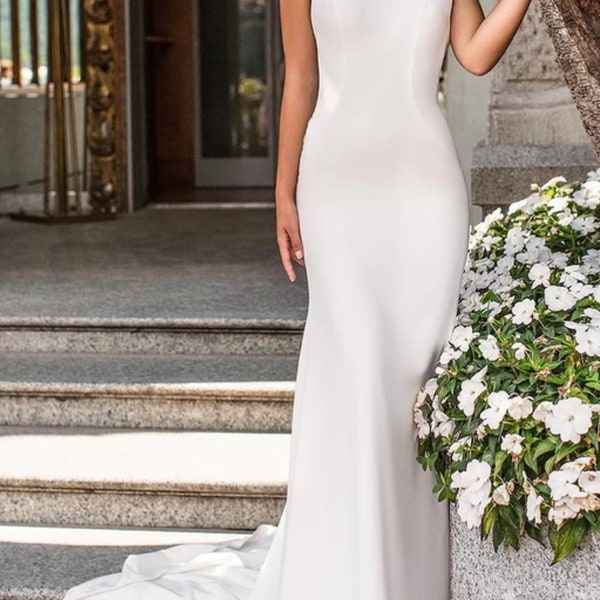 Simple Backless A Line Halter Prom/Wedding Dress