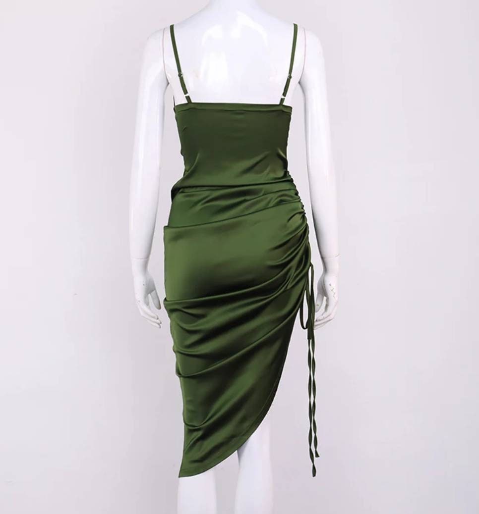 2020 Ruched Satin Party Dress - Etsy