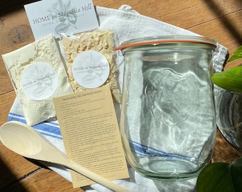 Beginner’s Sourdough Starter Kits in Weck Jar: Wheat or Gluten Free; Healthy & Happy Dehydrated Sourdough Starters, Probiotic Rich Sourdough