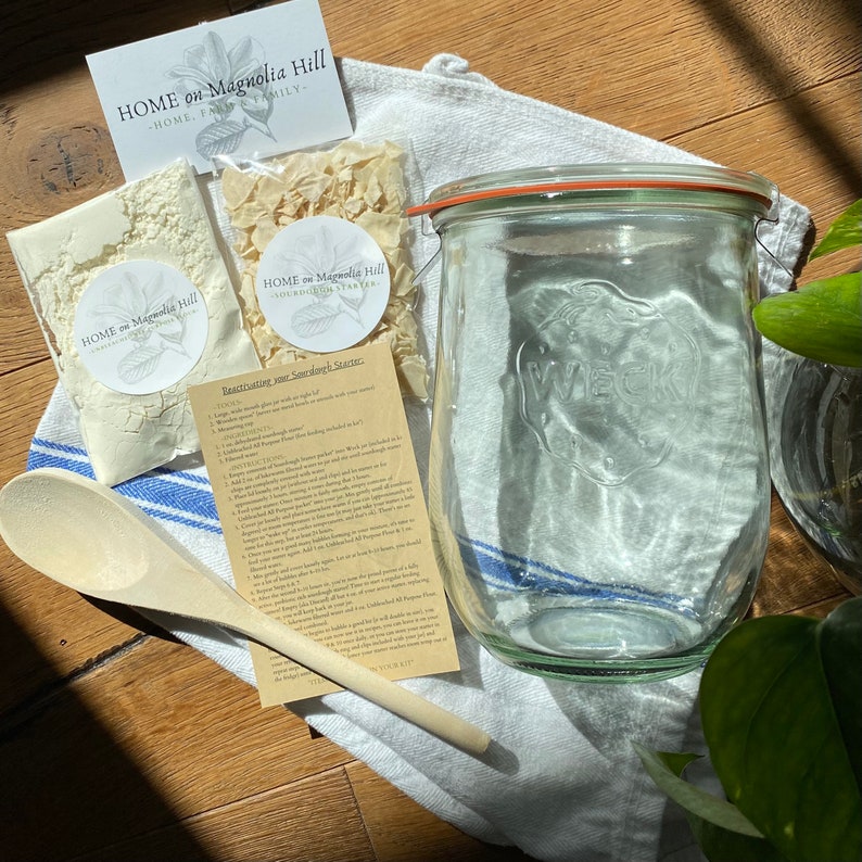 Beginners Sourdough Starter Kits in Weck Jar: Classic or Gluten Free Dehydrated Sourdough Starter Sourdough Starter Mentorship Included image 1