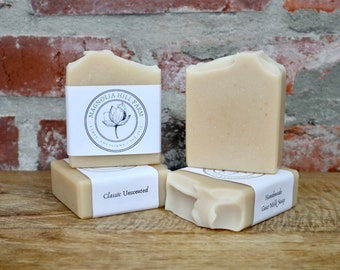 Classic Unscented Artisan Goat Milk Soap: All-Natural, Handmade