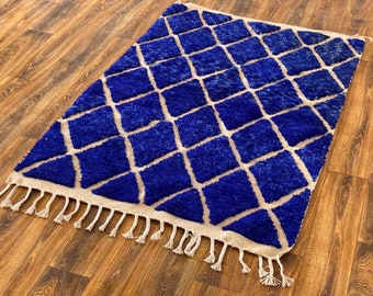 Custom Blue and white checker rug, Moroccan Berber checkered rug - Checkerboard Runner  -Custom Size for Molly Free shipping