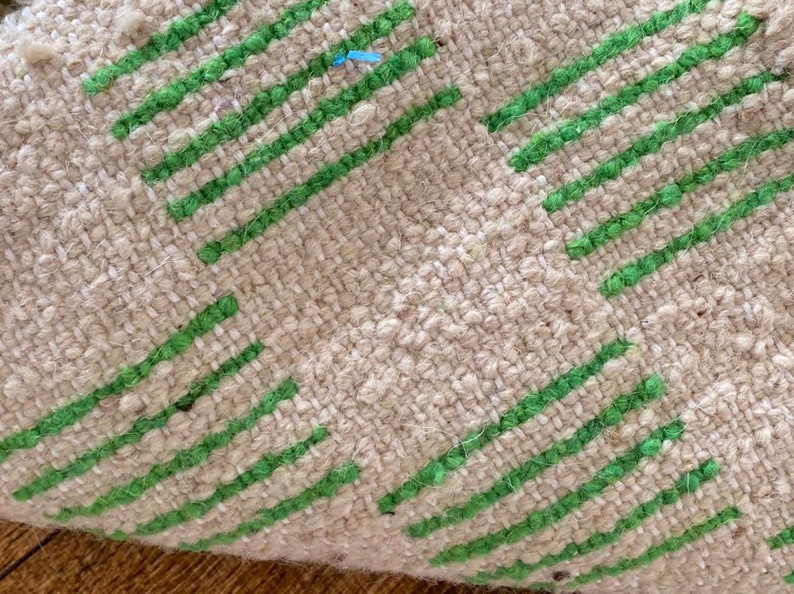 Large Green and White Checkered Rug Moroccan Berber Checker Etsy