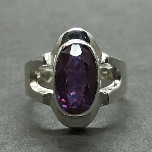 Lab Alexandrite Ring Wedding Ring Emerald Cut Gemstone | Etsy