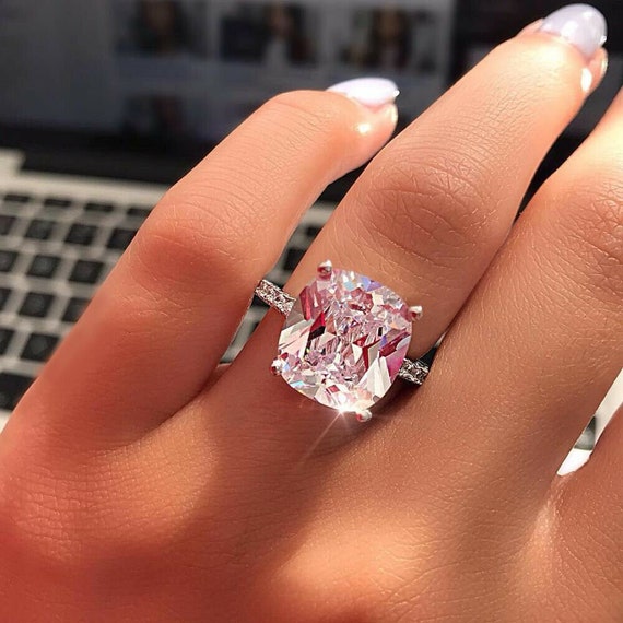 Ambient geest teksten Certified Natural 2ct Cushion Cut Pink Diamond 925 Sterling - Etsy