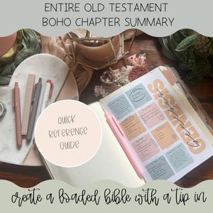 Altes Testament BOHO Kapitelzusammenfassung | Bibel Studium Einsatz | GoodNotes Kompatibel | Druckbare Kurzanleitung Tip In | Geladen Bibel Journal Seite
