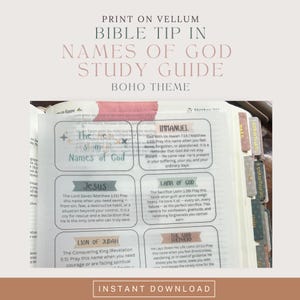 Namen Gottes Studienführer Printable | Hebräische Namen | Frauenbibelstudie | Gebetsbezug | Sofortdownload | Geladene Bibelspitze In