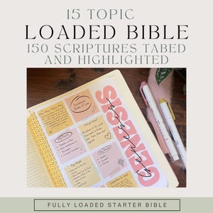 Benutzerdefinierte geladene Bibel | Handgemachtes christliches Geschenk für sie | Personalisierte Schrift Studie Bibel / Gebetsbibel | Benutzerdefinierte handgefertigte kommentierte bibel