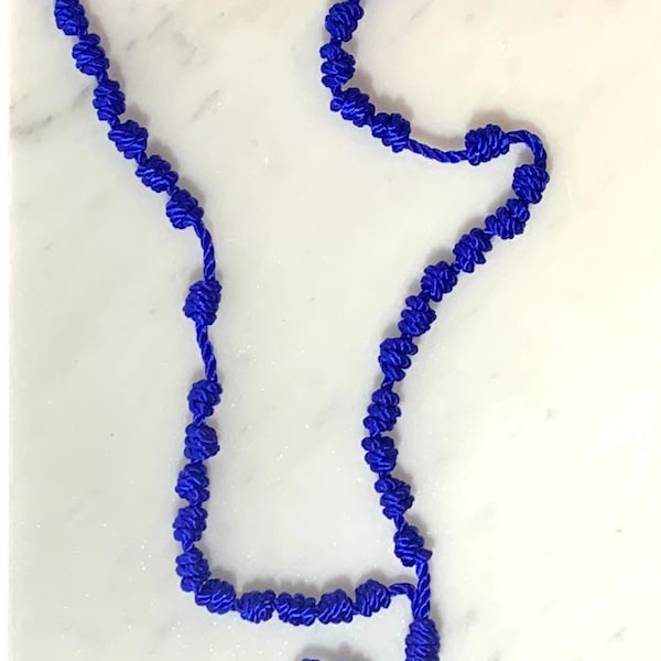 Handmade Knotted Nylon Twine Rosary Necklace